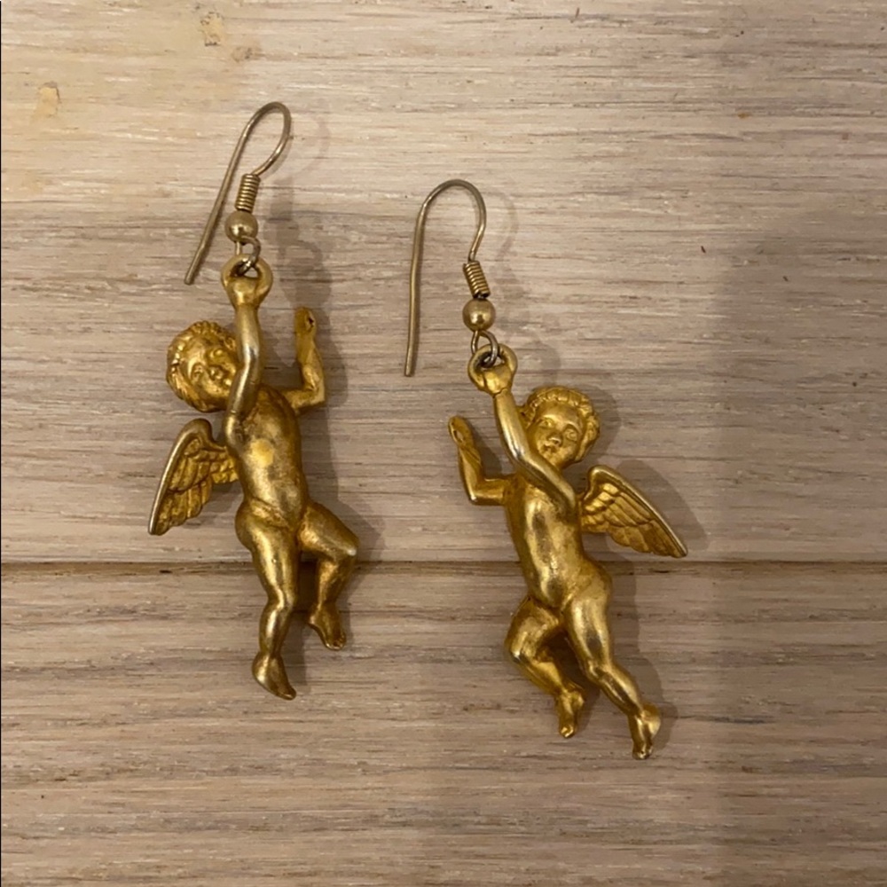 Vintage 90s Angel Dangle Earrings